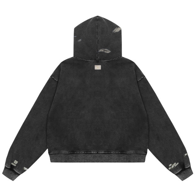 Classic Zip Up Hoodie - Ash Black