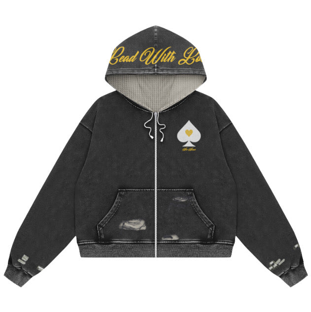 Classic Zip Up Hoodie - Ash Black – Ace Amor