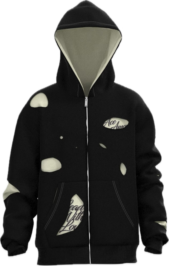 Ripped Hoodie - Black