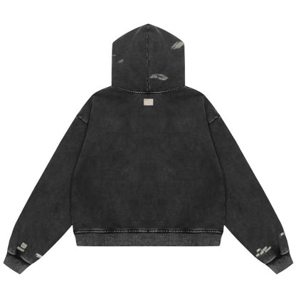 Classic Zip Up Hoodie - Ash Black