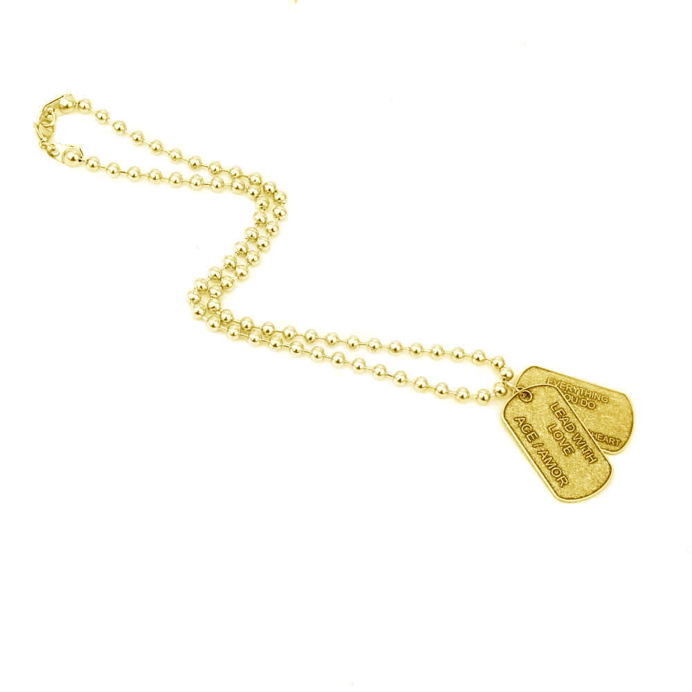 Dog Tag Necklace - Gold
