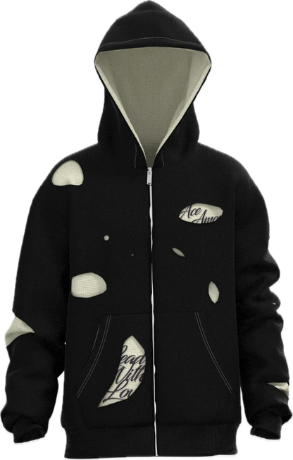Ripped Hoodie - Black