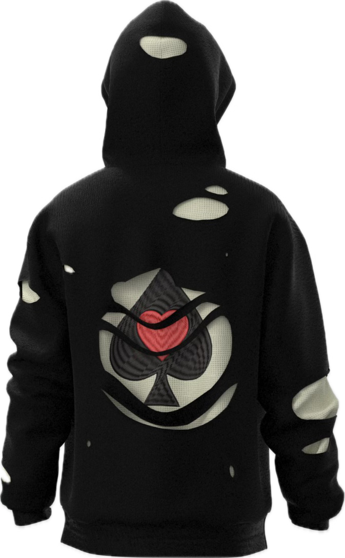 Ripped Hoodie - Black