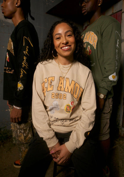 Dog Tag Longsleeve Tee - Beige